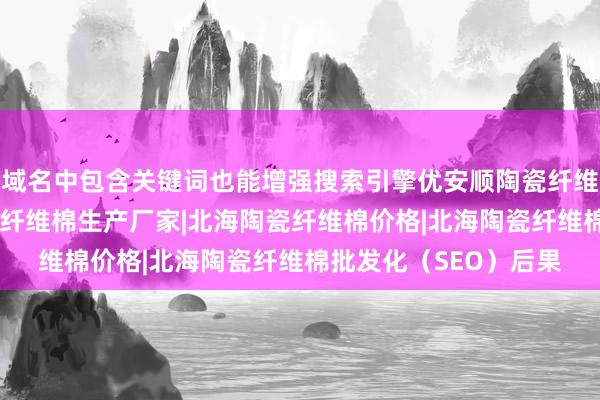 域名中包含关键词也能增强搜索引擎优安顺陶瓷纤维浇注料公司|北海陶瓷纤维棉生产厂家|北海陶瓷纤维棉价格|北海陶瓷纤维棉批发化(SEO)后果